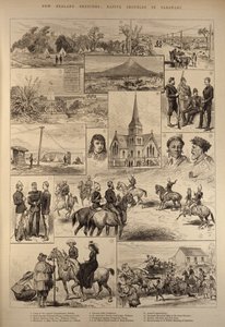 Schizzi della Nuova Zelanda: problemi nativi a Taranaki, da The Illustrated London News, 28 gennaio 1882 da English School